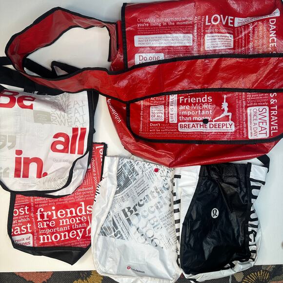 Lululemon Snap Closure Reuseable Bag Lot - Picture 1 of 6